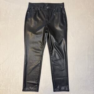Banana Republic High Rise Slim Black Faux Leather Pants Women's Petite 28/6